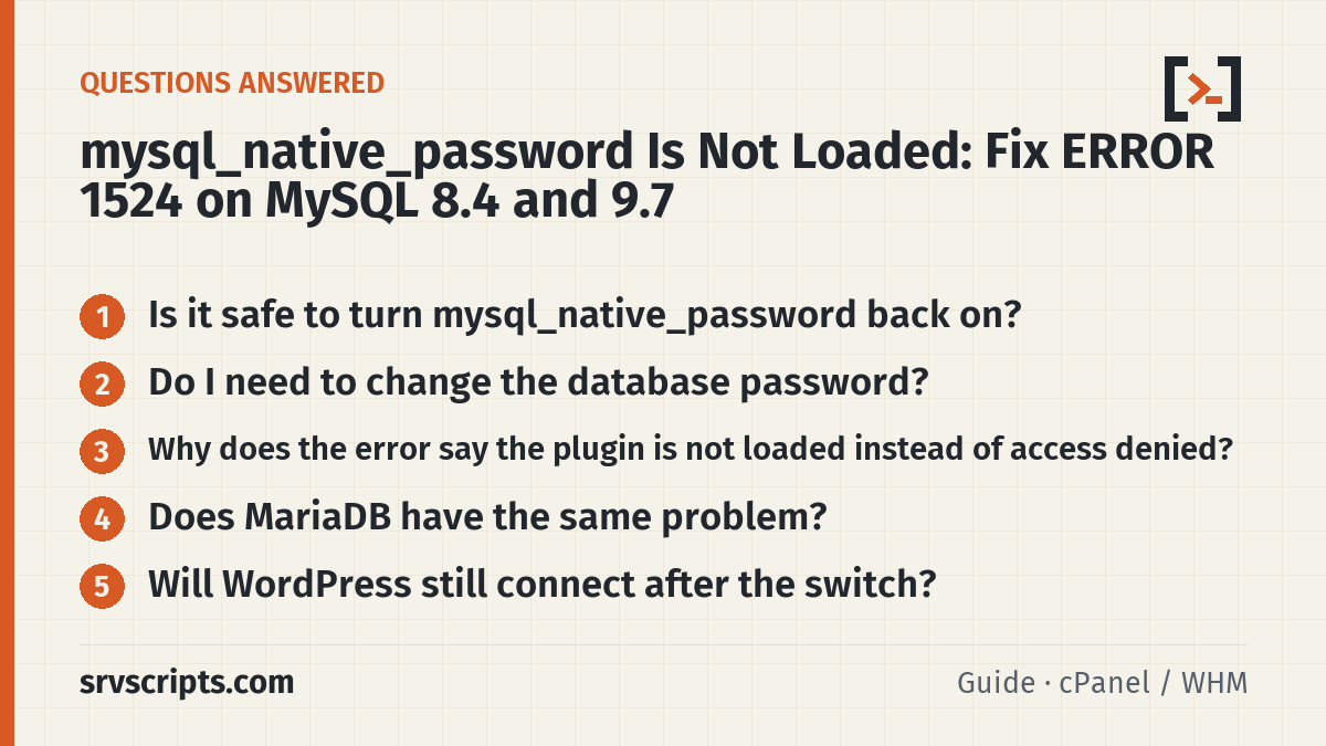mysql_native_password is not loaded – questions answered