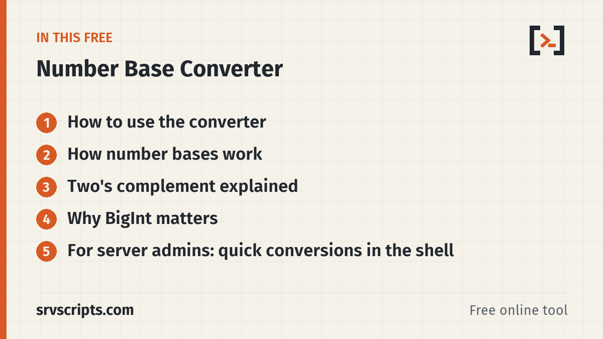Number Base Converter – what this tool covers