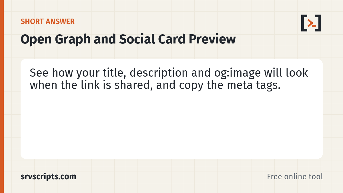 Open Graph Preview – short answer