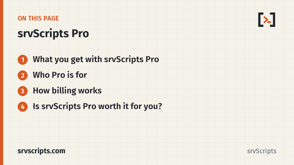 What srvScripts Pro includes