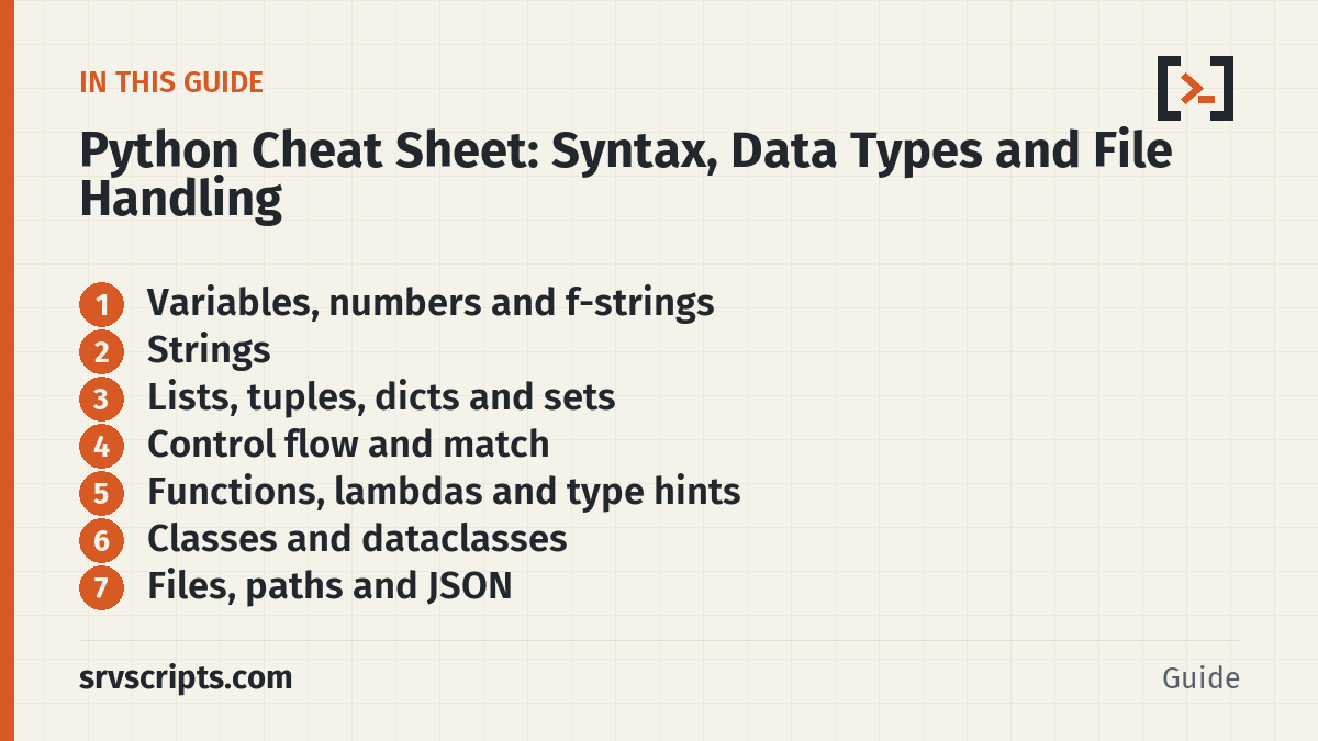 Python Cheat Sheet – what this guide covers