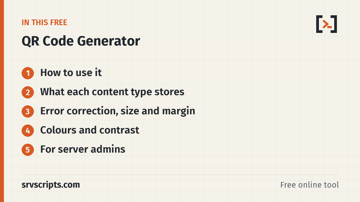 QR Code Generator – what this tool covers