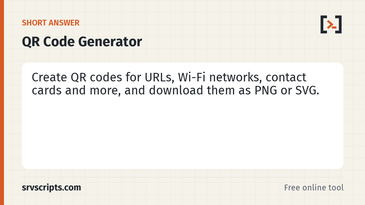 QR Code Generator – short answer