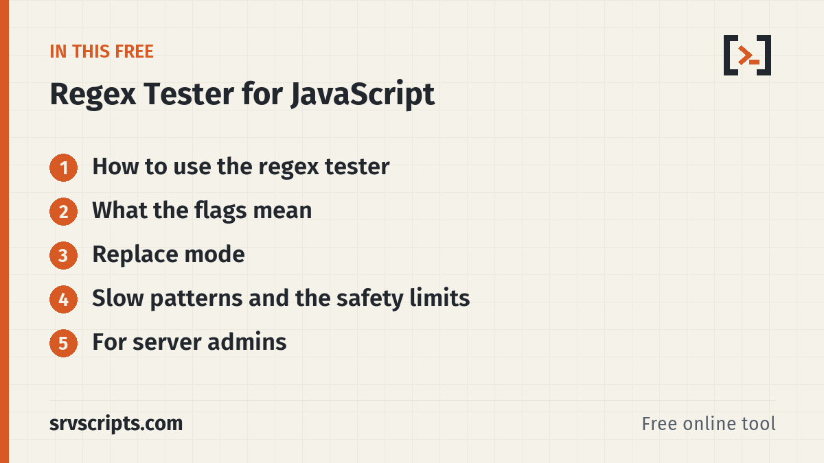 Regex Tester – what this tool covers