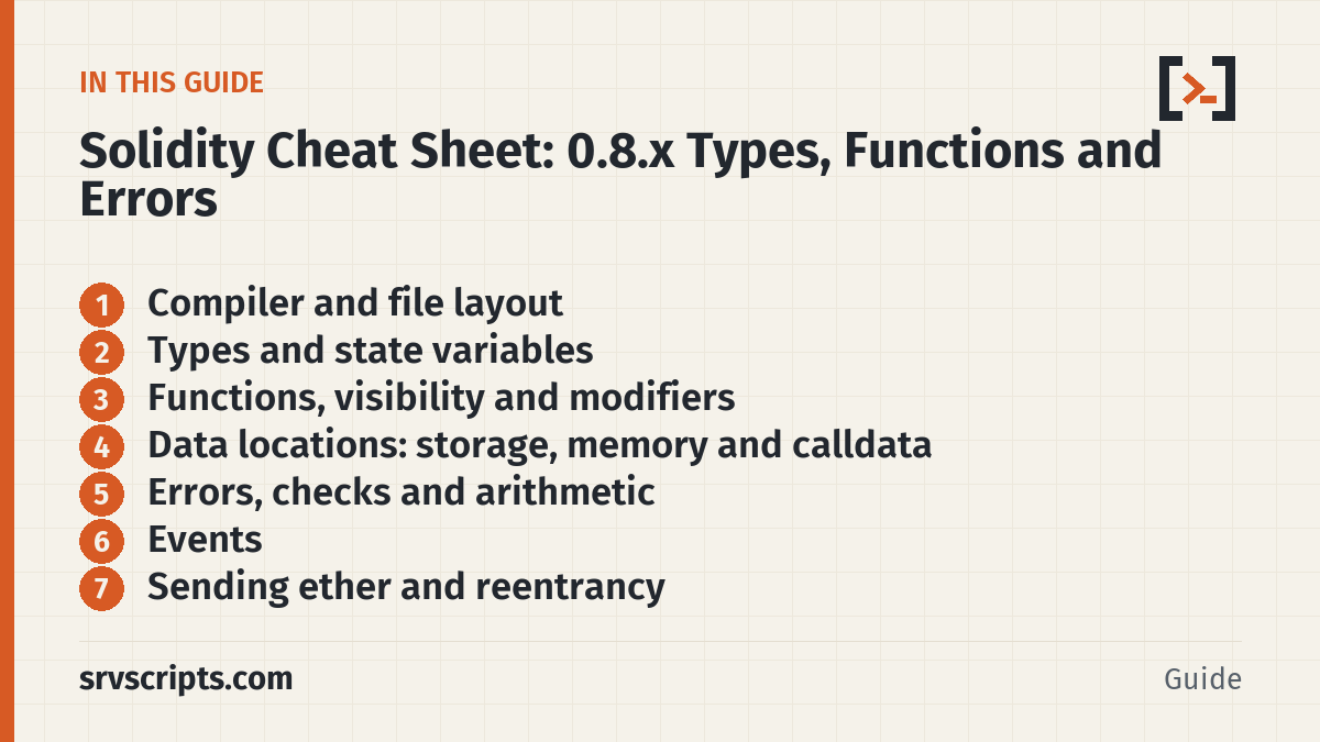 Solidity Cheat Sheet – what this guide covers