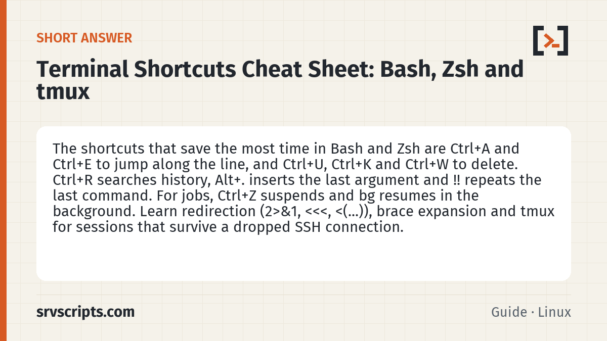 Terminal Cheat Sheet – short answer