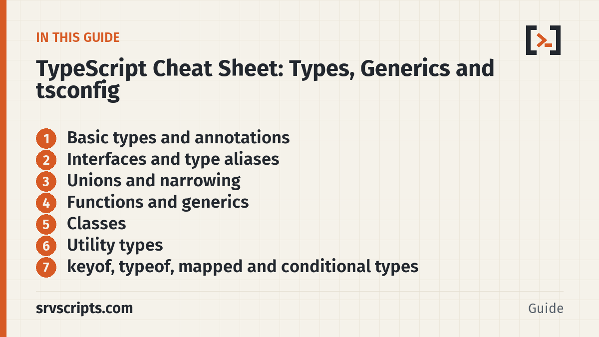 TypeScript Cheat Sheet – what this guide covers
