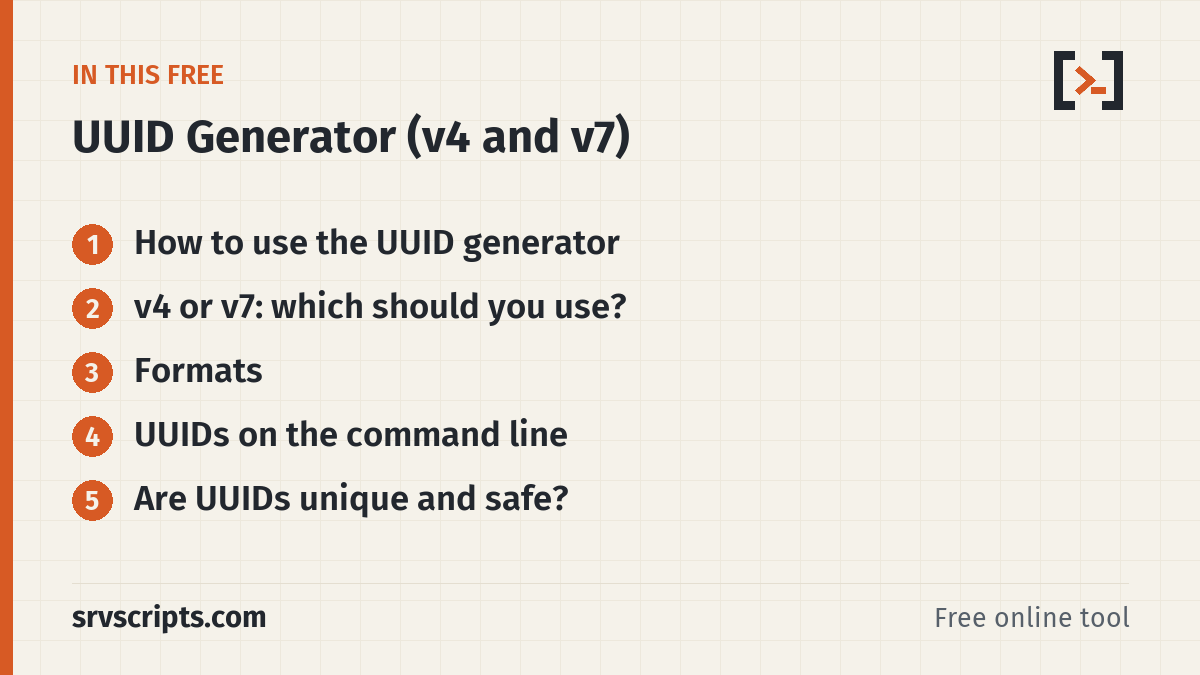 UUID Generator – what this tool covers
