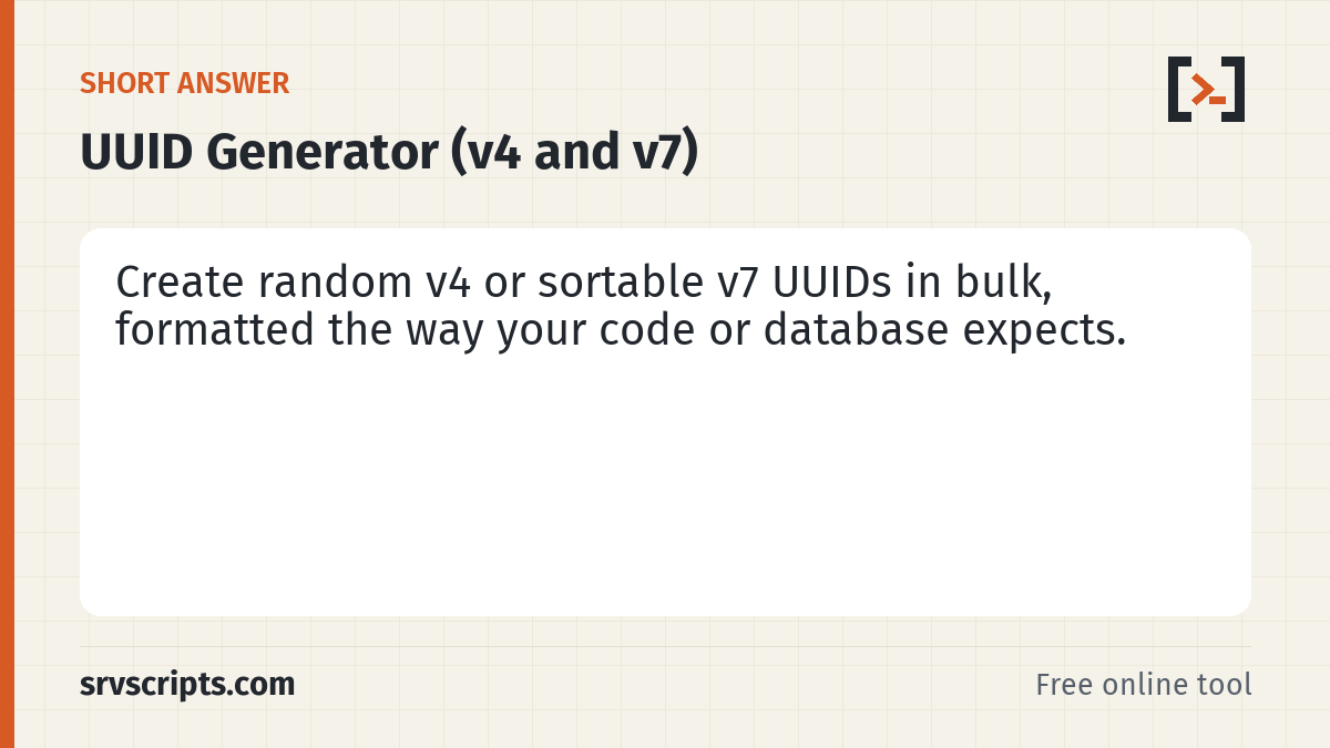 UUID Generator – short answer