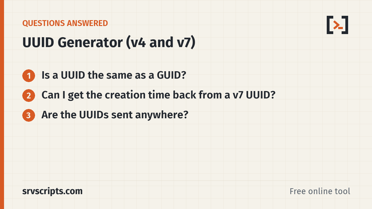 UUID Generator – questions answered