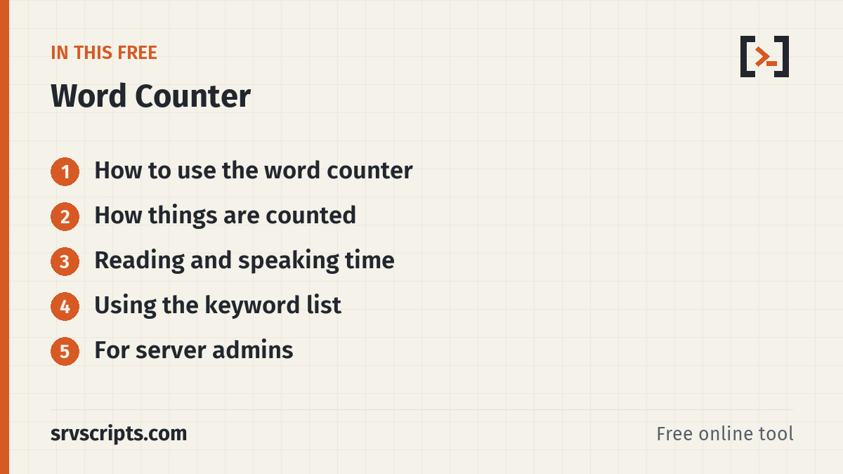 Word Counter – what this tool covers