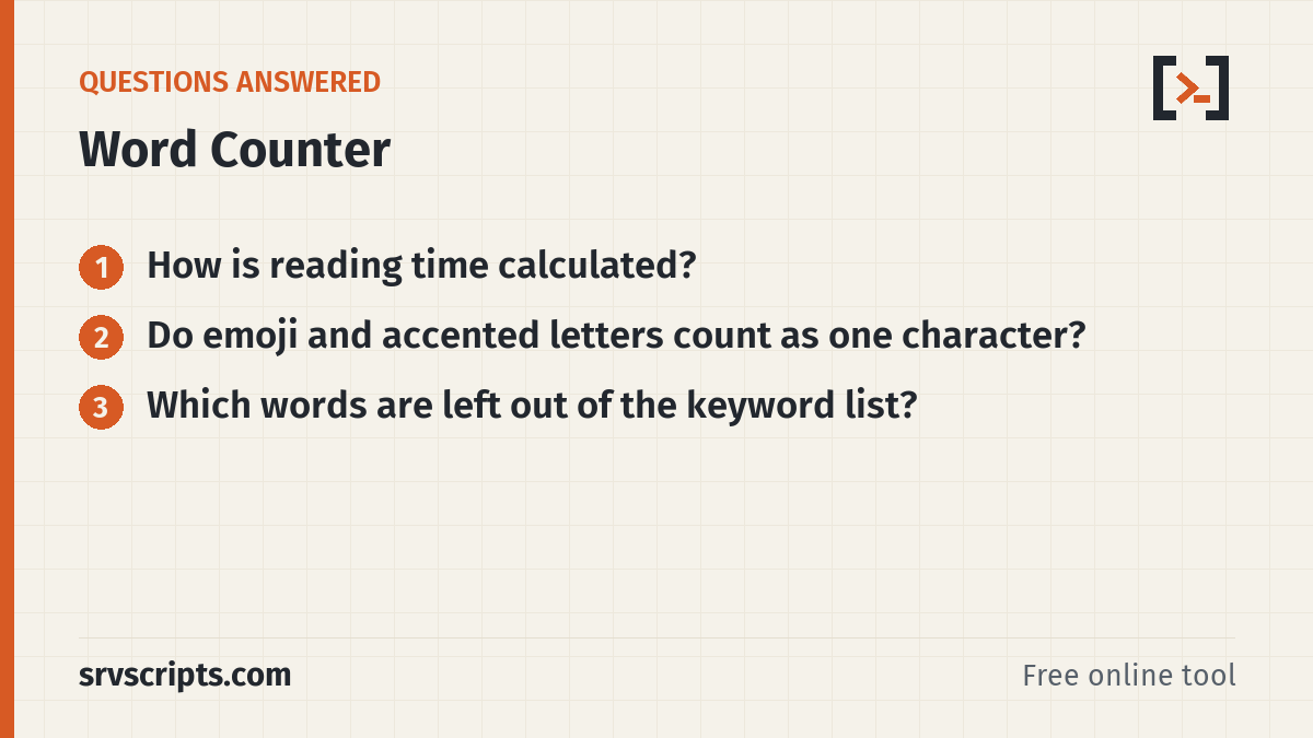 Word Counter – questions answered