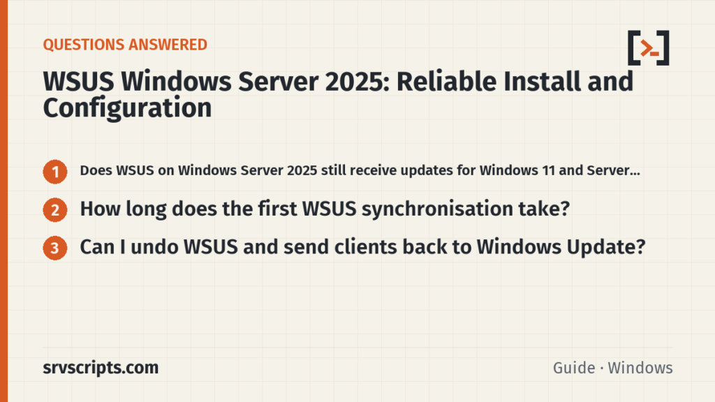 WSUS Windows Server 2025: Reliable Install and Configuration